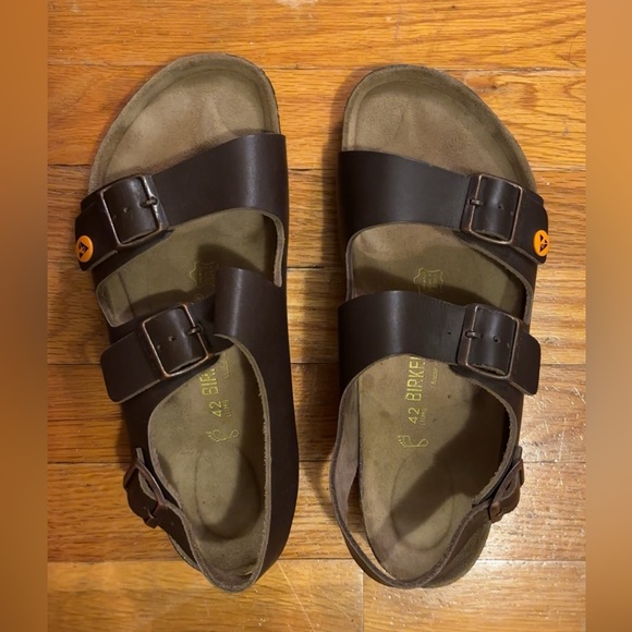 Birkenstock Shoes - Birkenstock Brown Leather Milano Sandal Shoe Unisex size 42